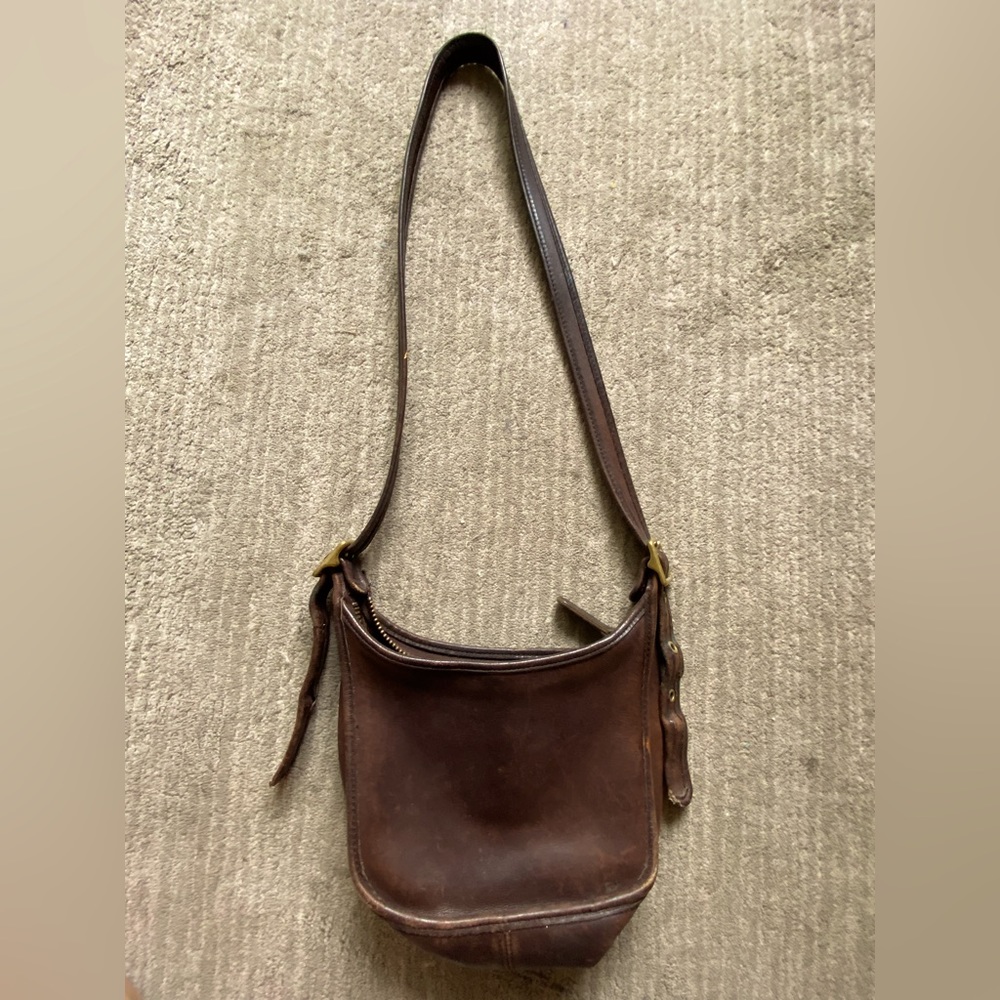 Vintage coach crossbody brown leather purse